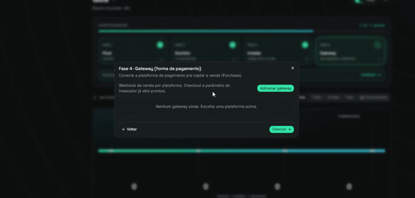 Escolher o gateway na lista e copiar a URL de webhook.