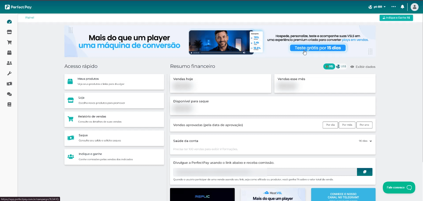 Criar o webhook na plataforma e colar a URL, exemplo Perfect Pay.